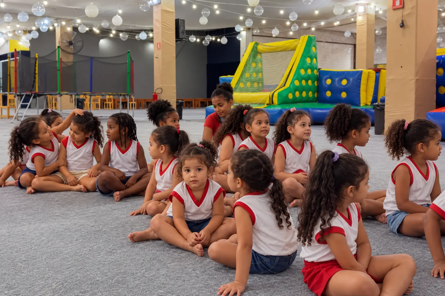 Crianças da Educação Infantil no passeio do Dia das Crianças